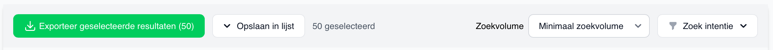 Exporteren zoekwoorden